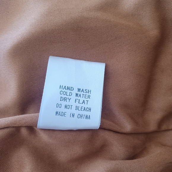 One-Shoulder Bustier Ruched Satin Effect Mini Dress Copper M - Picture 10 of 13